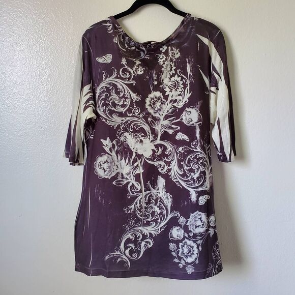 Mushka By Sienna Rose Tunic Top Womens XL Black Sublimation 3/4 Sleeve Stretch - Picture 11 of 13